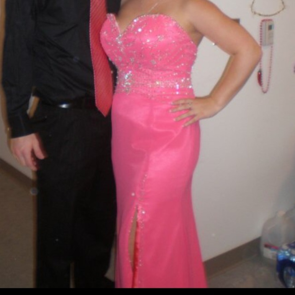 Pink sweetheart strapless prom dress size 12